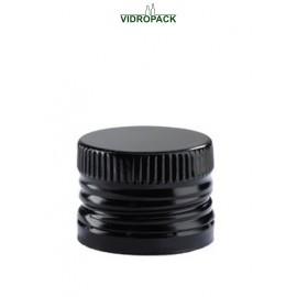 PP31,5 S Aluminum black pre-threaded screw cap PP31,5 (31,5x18mm) and security ring