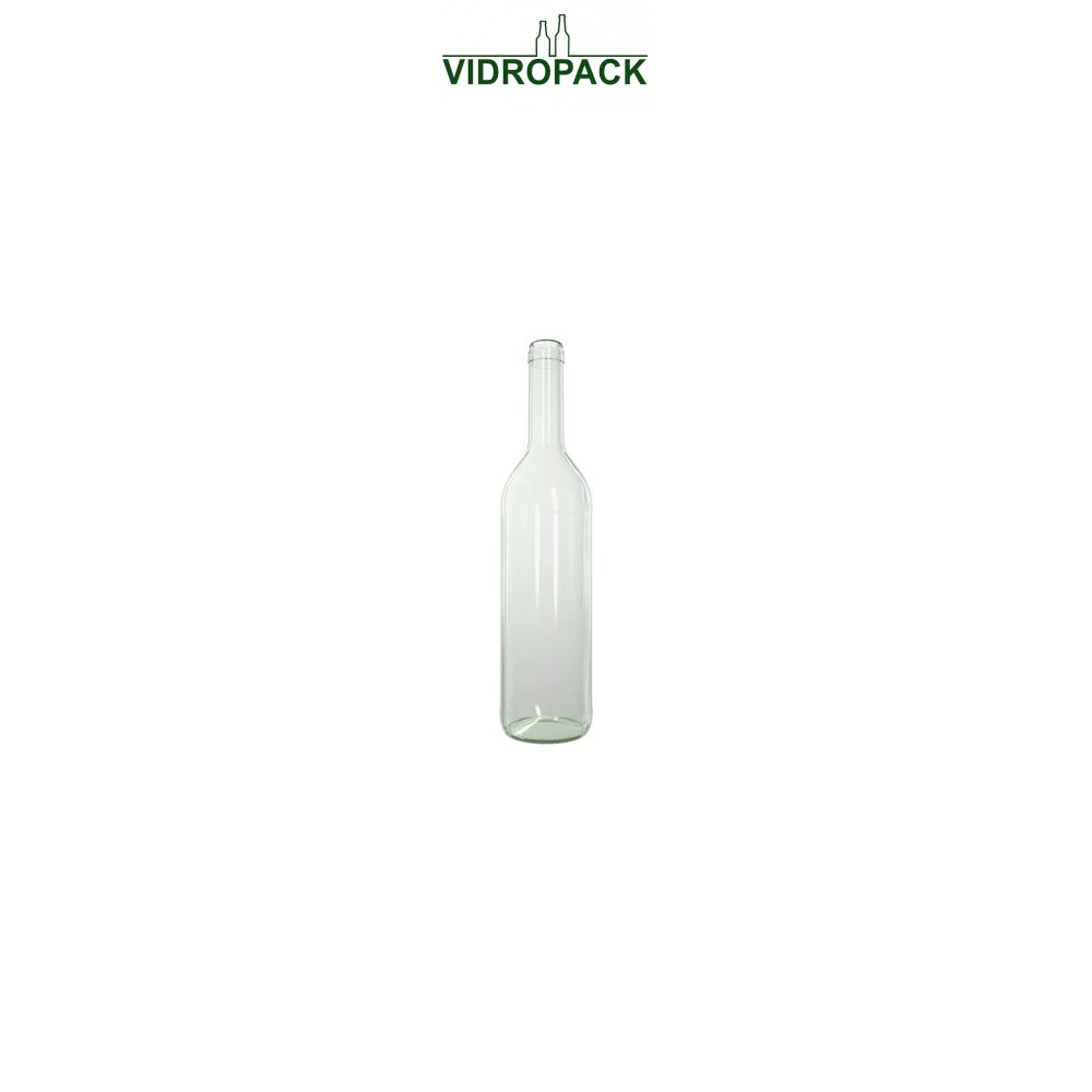 750 ml Bordeaux (308) Classic wijnfles helder glas met kurkmonding (BM)