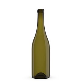 750 ml Bourgogne wine bottle Olive/Antik green cork finish BM