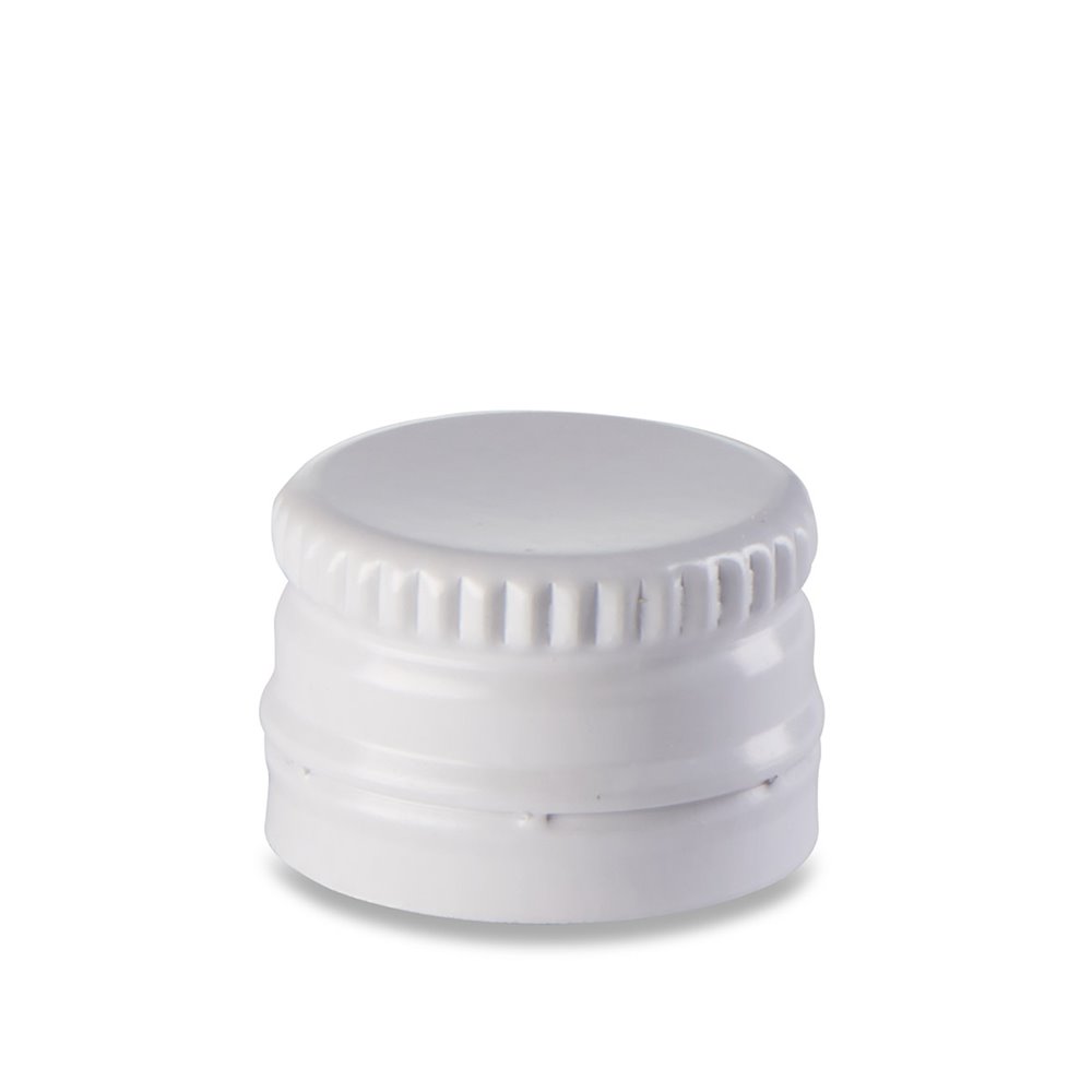 aluminum screw cap (ROPP) PP18 white (18,7x12,2mm) standard