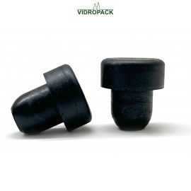 Bar-top stoppers 15 mm black syntetic with syntetic top (22x12mm)