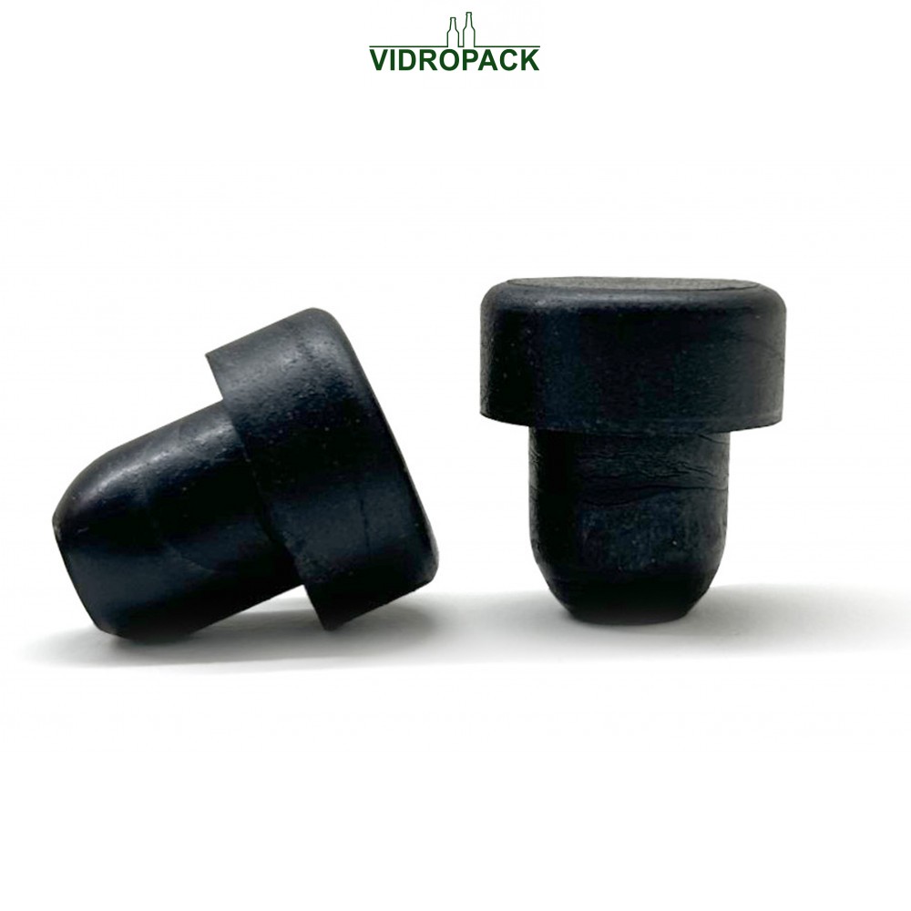 Bar-top stoppers 15 mm black syntetic with syntetic top (22x12mm)