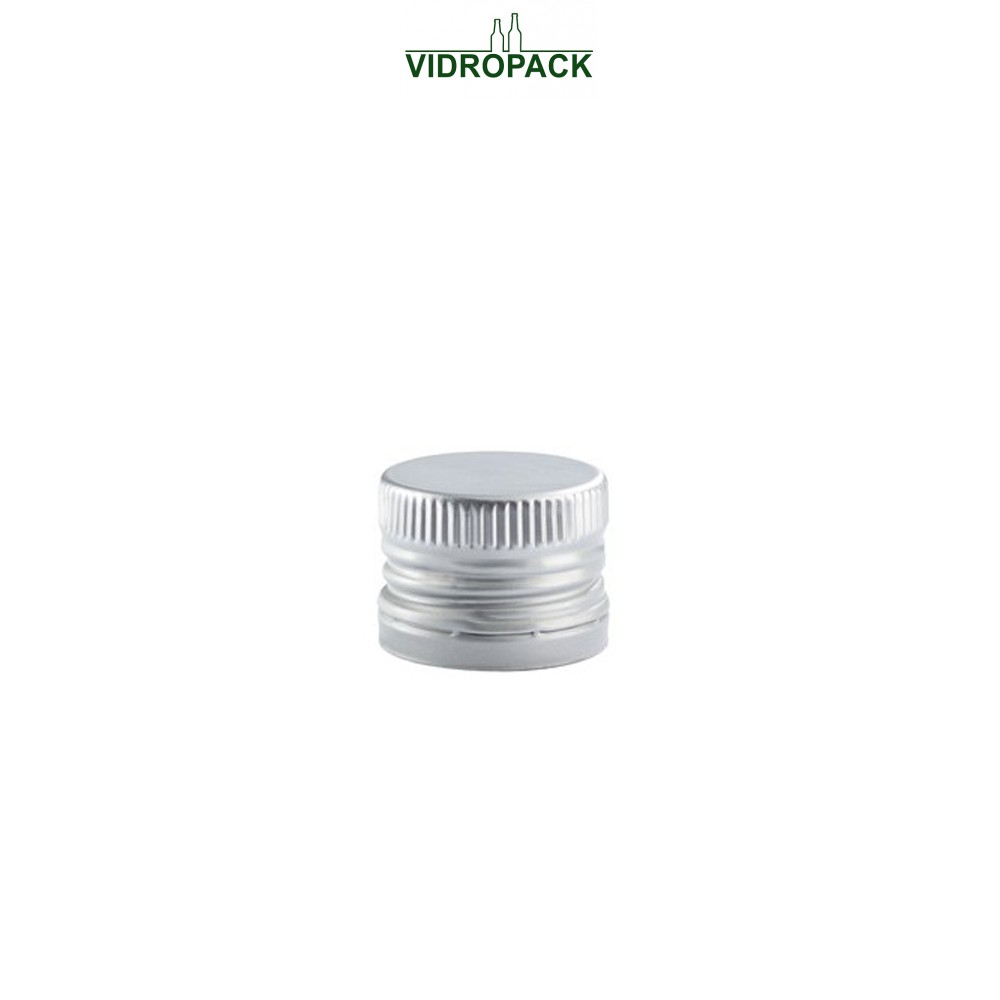 PP31,5 Deep Aluminum silver pre-threaded screw cap PP31,5 (31,5x24mm) and security ring