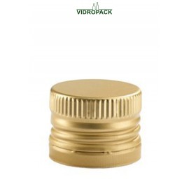 PP31,5 deep aluminum gold pre-threaded screw cap PP31,5 (31,5x24mm) and security ring